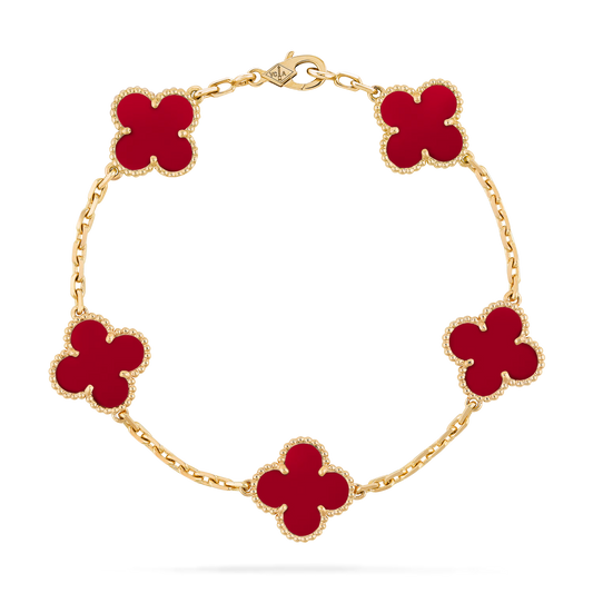 VCA, 5 Motifs Bracelet (Carnelian)