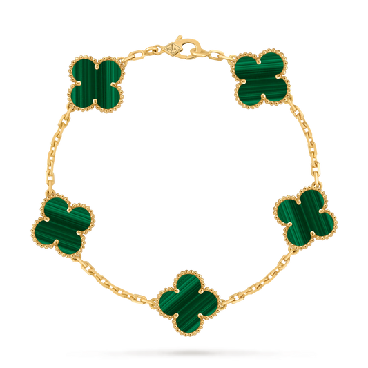 VCA, 5 Motifs Bracelet  (Malachite)