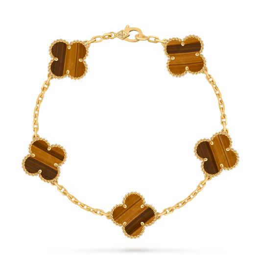VCA, 5 Motifs Bracelet (Tiger Eye)